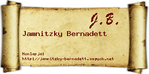 Jamnitzky Bernadett névjegykártya